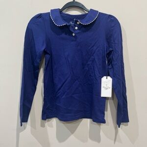 Classic Blue Kids Shirt with Peter Pan Collar